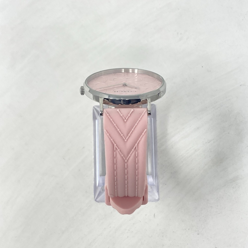 Coach Womens Watch 36mm Pink Silver Tone Logo Dial WR Round New Battery 8" - Picture 7 of 15